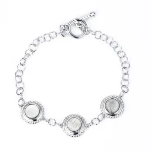 Circular Meteorite Tri-Link Bracelet