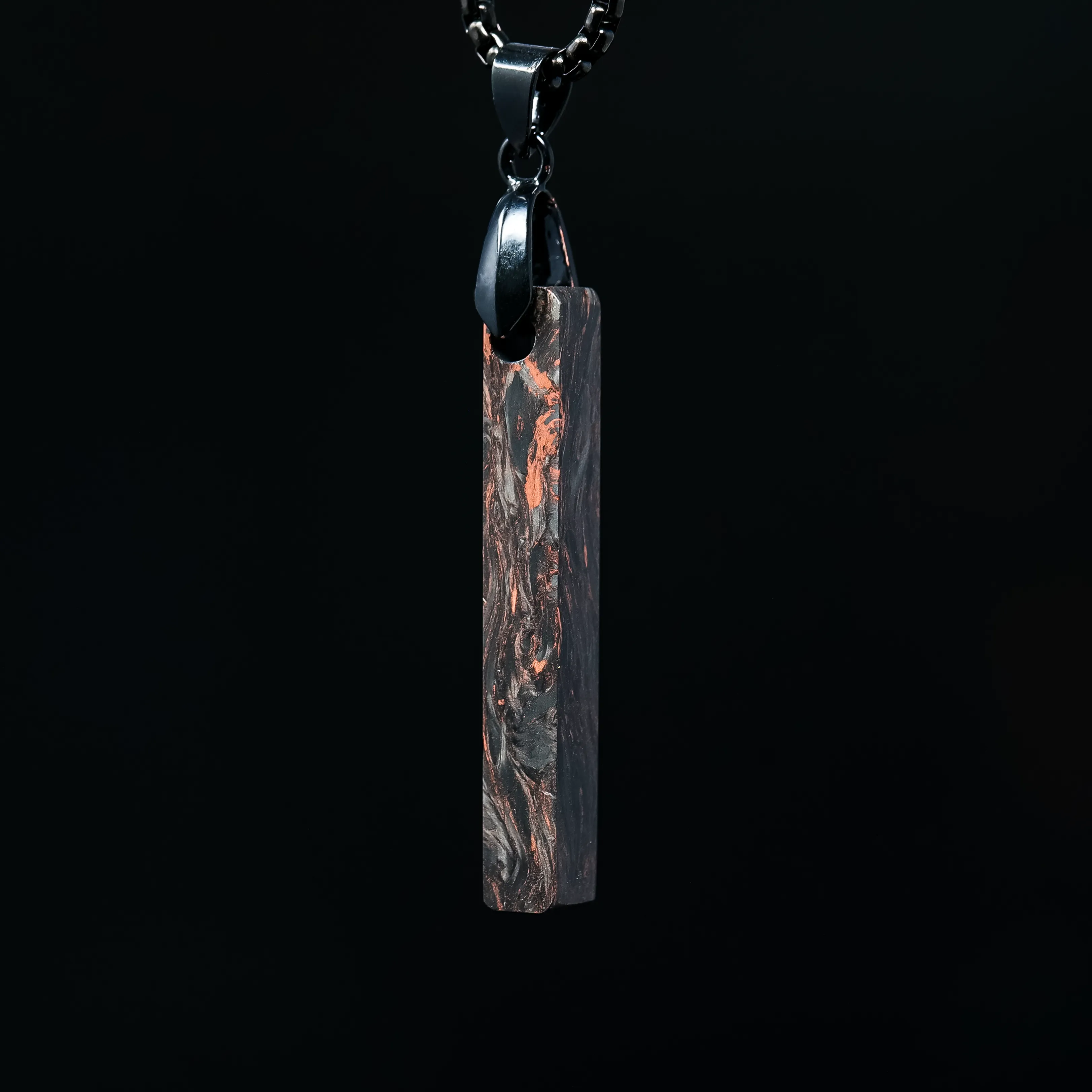 Copper Burl Carbon Fiber Bar Pendant