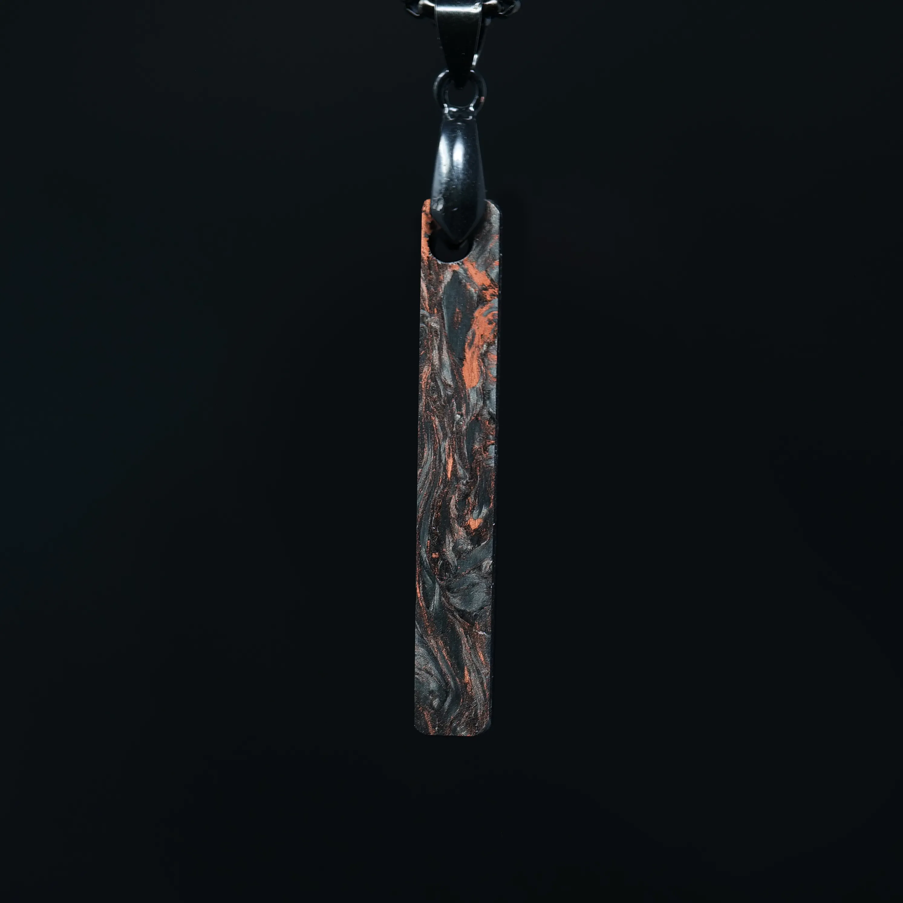 Copper Burl Carbon Fiber Bar Pendant
