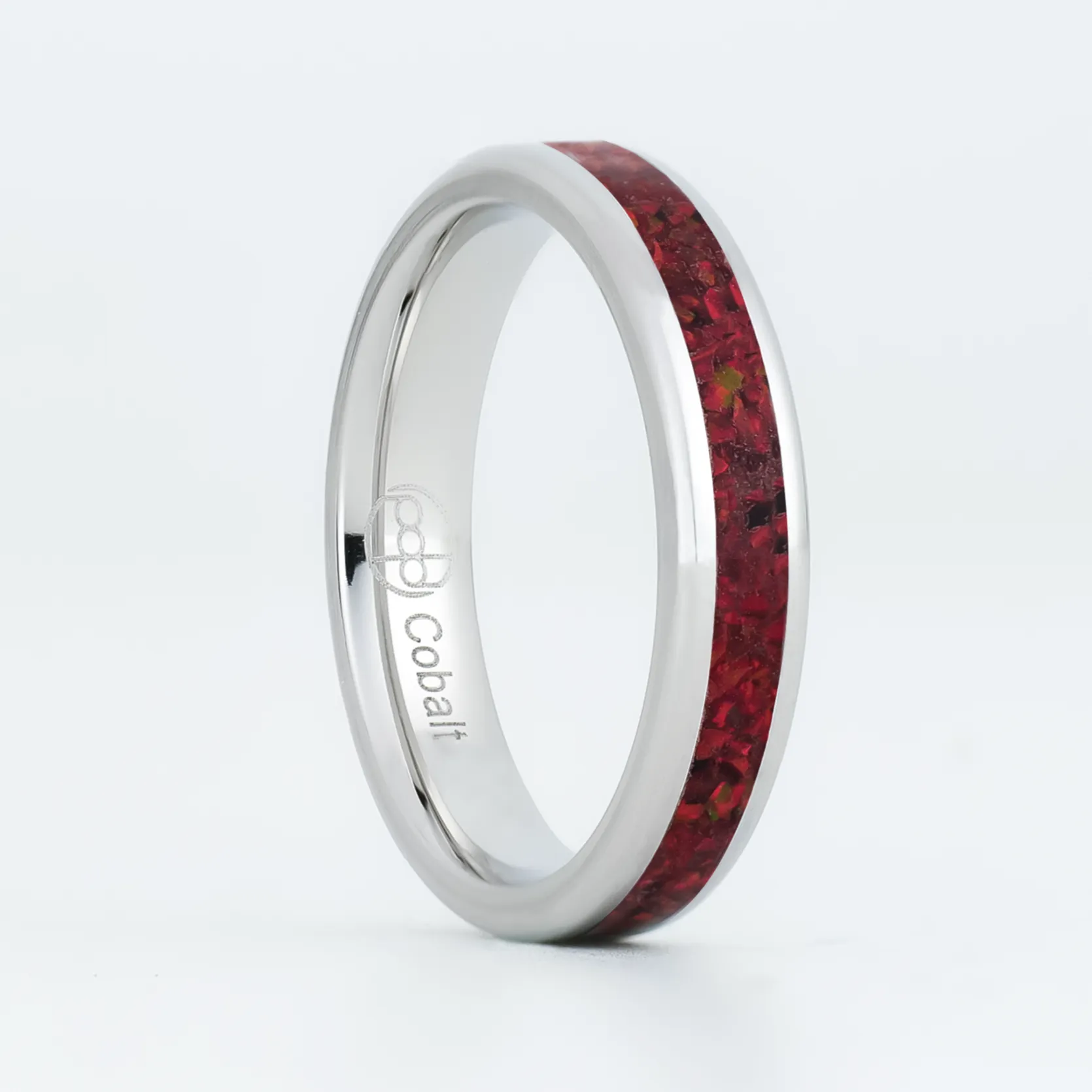 Crimson Red Opal Glowstone Stackable Ring