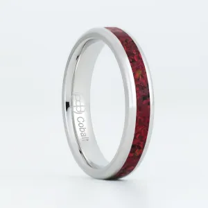 Crimson Red Opal Glowstone Stackable Ring
