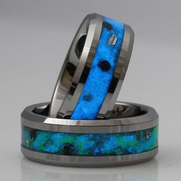 Custom Glowstone Cremation Ring with Ashes
