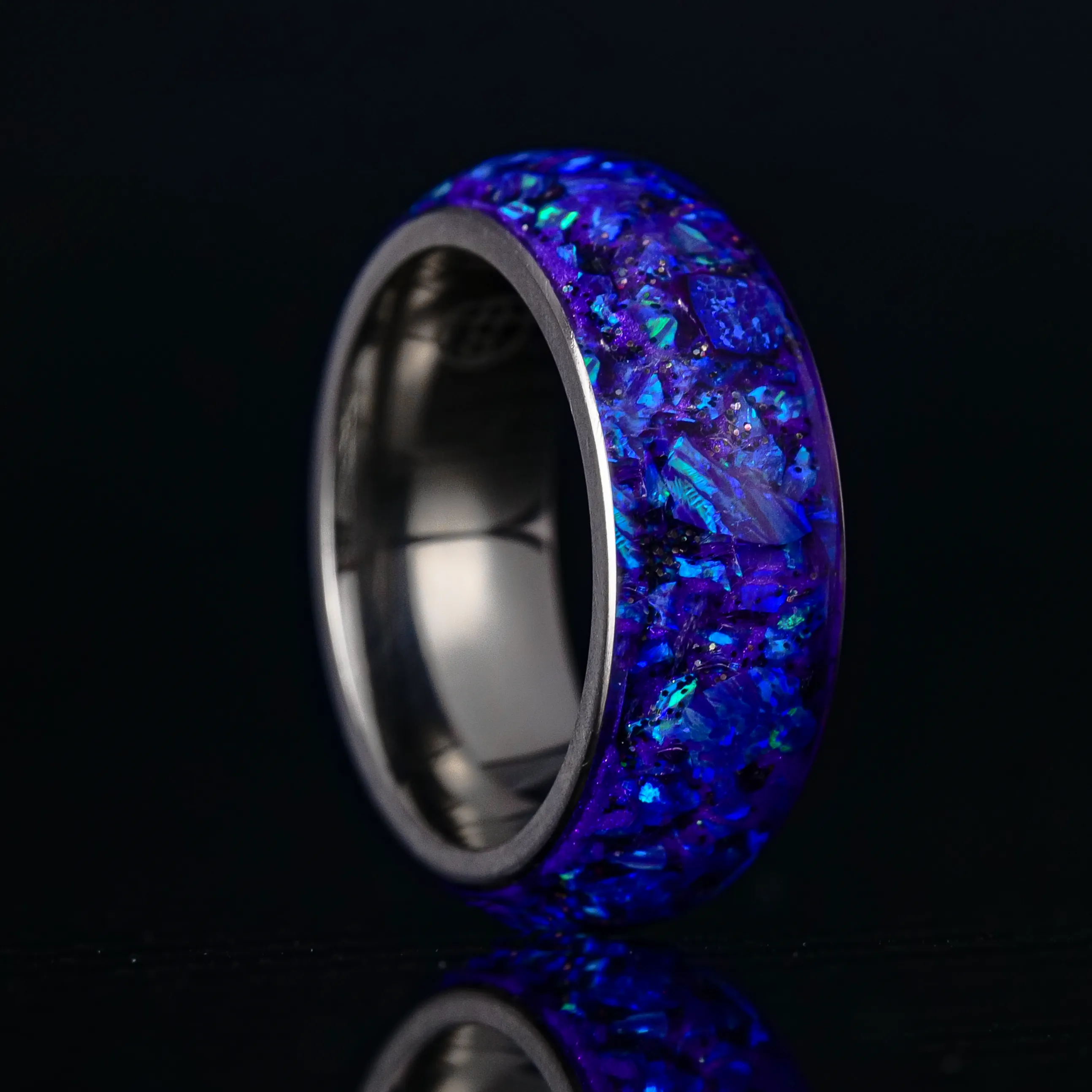 Custom Halo Glowstone Ring on Titanium
