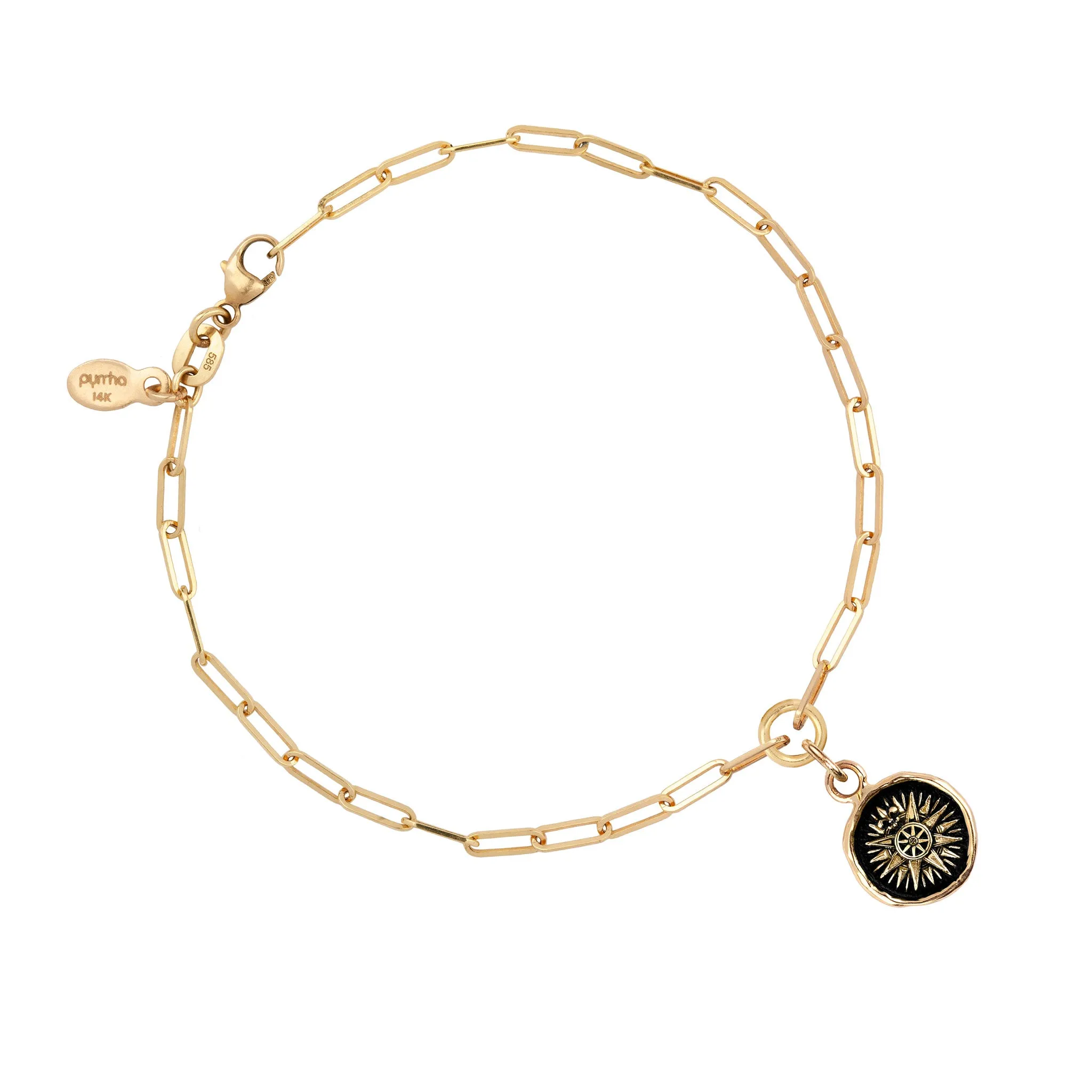 Direction 14K Gold Long Link Paperclip Chain Bracelet