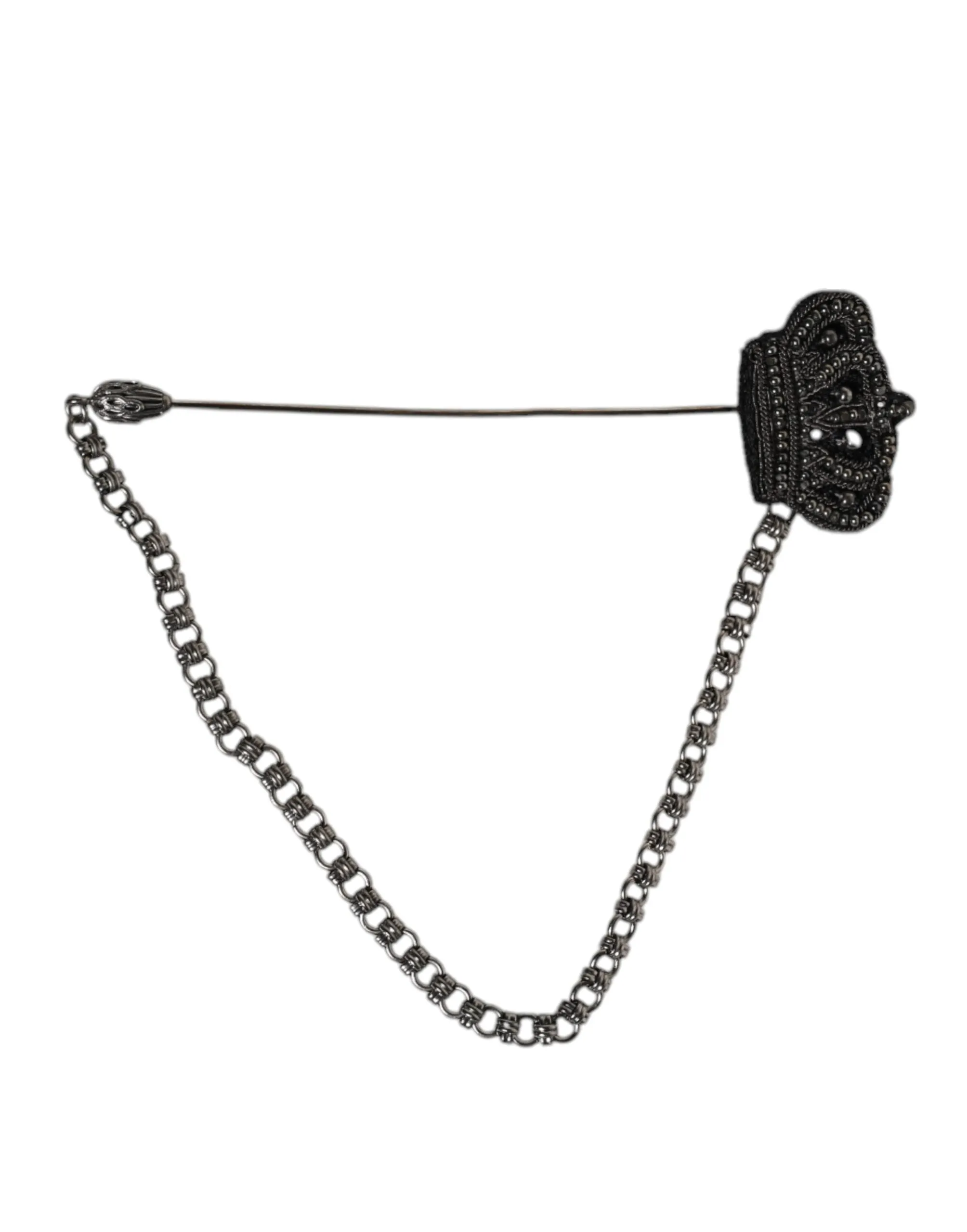 Dolce & Gabbana Tone Brass Crown Chain Women Brooch Lapel Women's Pin (Pre-Owned)