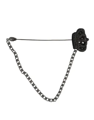 Dolce & Gabbana Tone Brass Crown Chain Women Brooch Lapel Women's Pin (Pre-Owned)