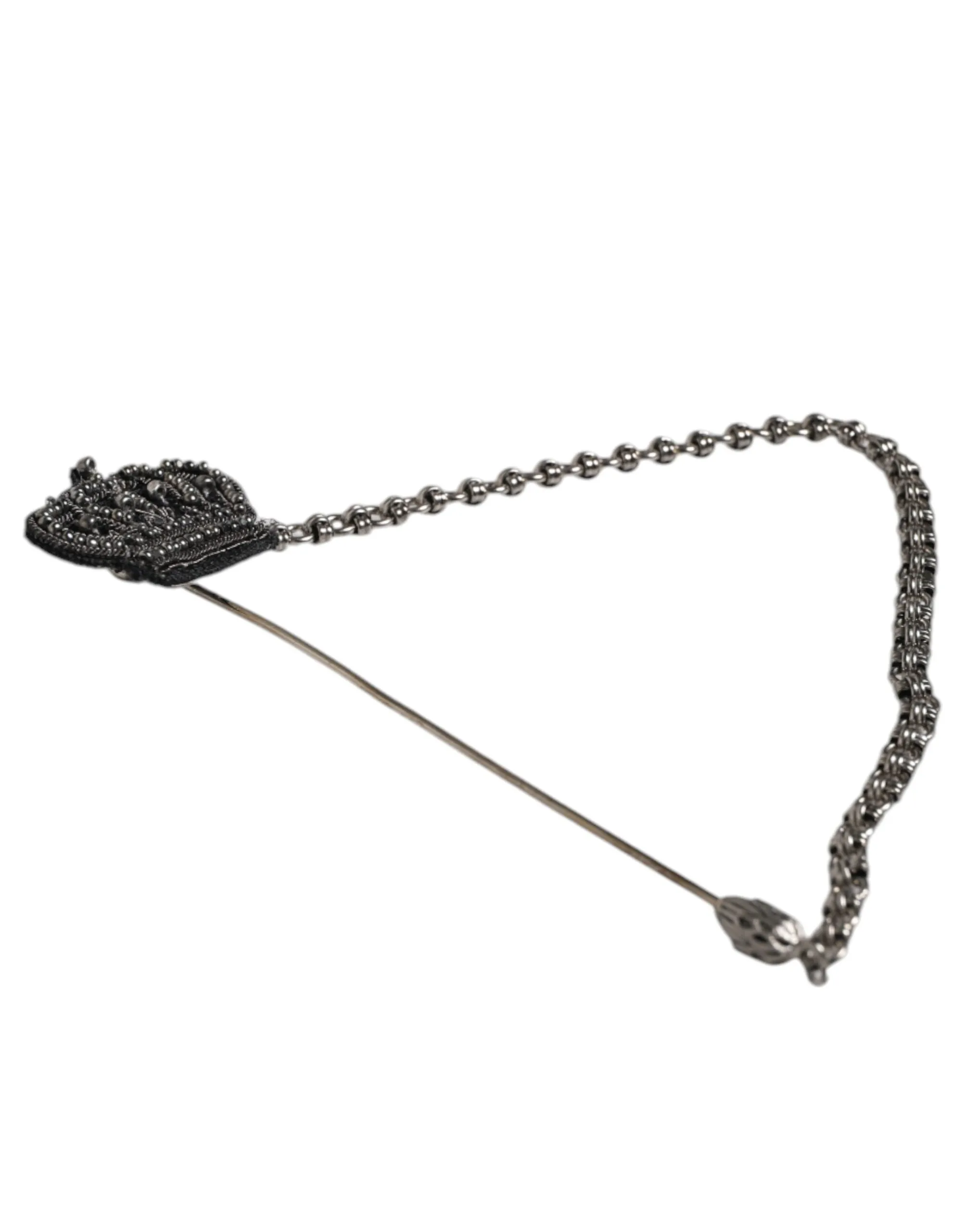 Dolce & Gabbana Tone Brass Crown Chain Women Brooch Lapel Women's Pin (Pre-Owned)