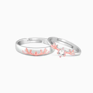 Dual Tone Gold Deer Couple Rings Giva