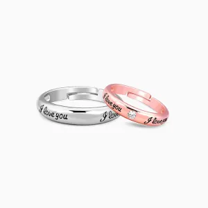 Dual Tone I Love You Couple Bands Giva