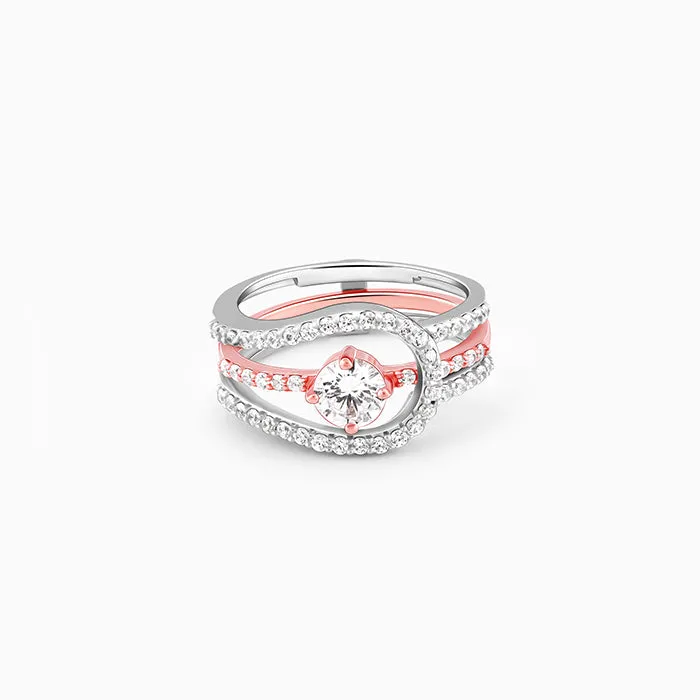 Dual Tone Snuggle Stack Rings Giva