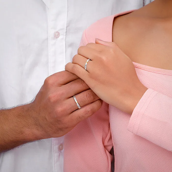 Dual Tone Twin Flame Couple Bands Giva
