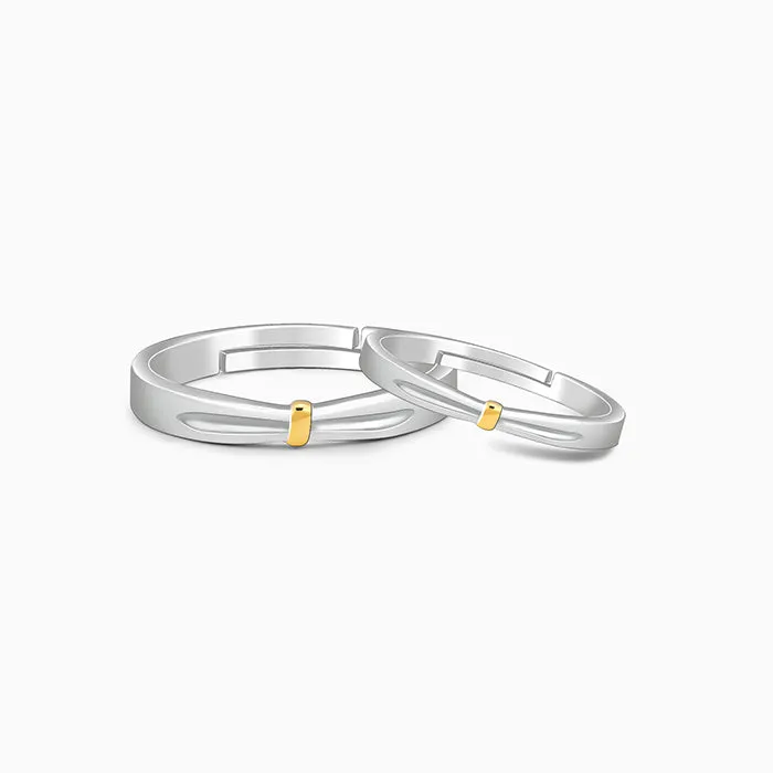 Dual Tone Twin Flame Couple Bands Giva
