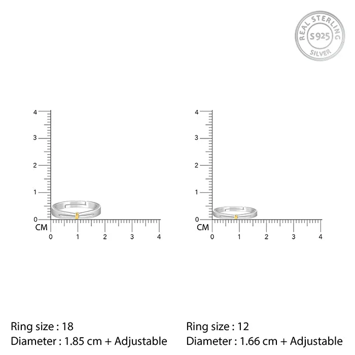 Dual Tone Twin Flame Couple Bands Giva