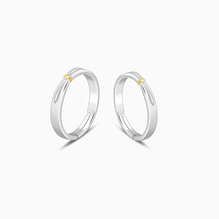 Dual Tone Twin Flame Couple Bands Giva
