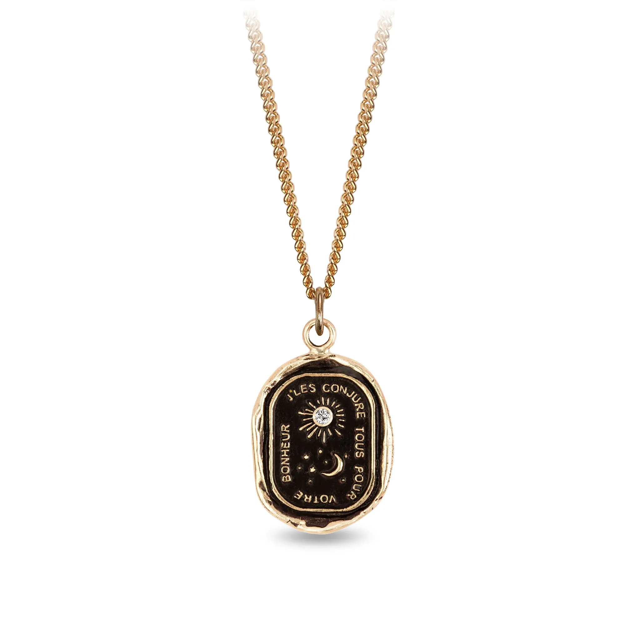Everything For You 14K Gold Diamond Set Signature Talisman