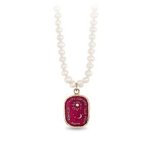 Everything For You 14K Gold Talisman on Knotted Freshwater Pearl Necklace - True Colors