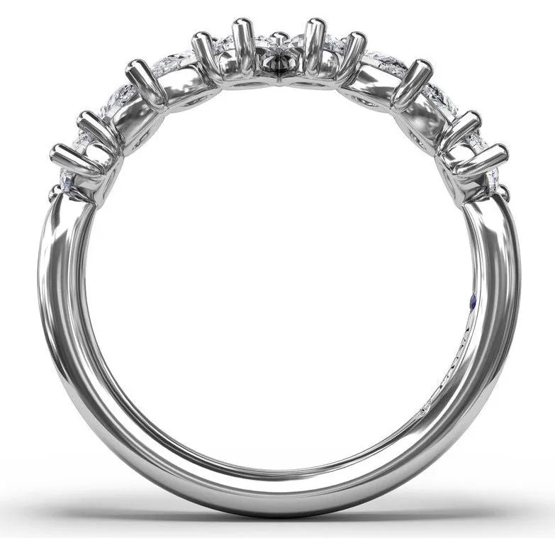 Fana 14K White Gold Pear Cluster Diamond Band