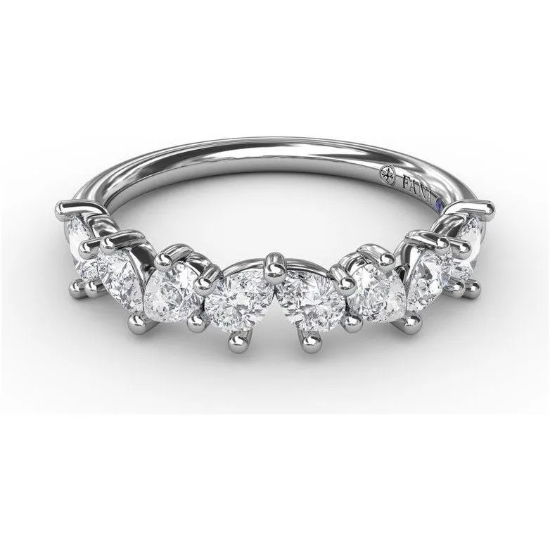 Fana 14K White Gold Pear Cluster Diamond Band