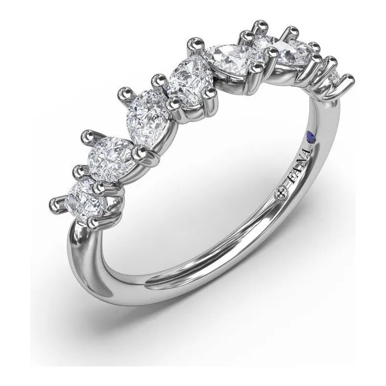 Fana 14K White Gold Pear Cluster Diamond Band