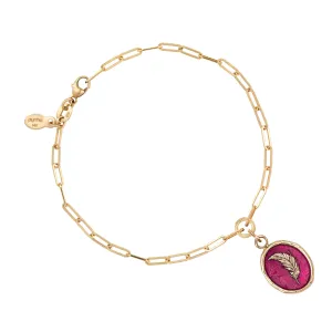 Feather 14K Gold Long Link Paperclip Chain Bracelet - True Colors