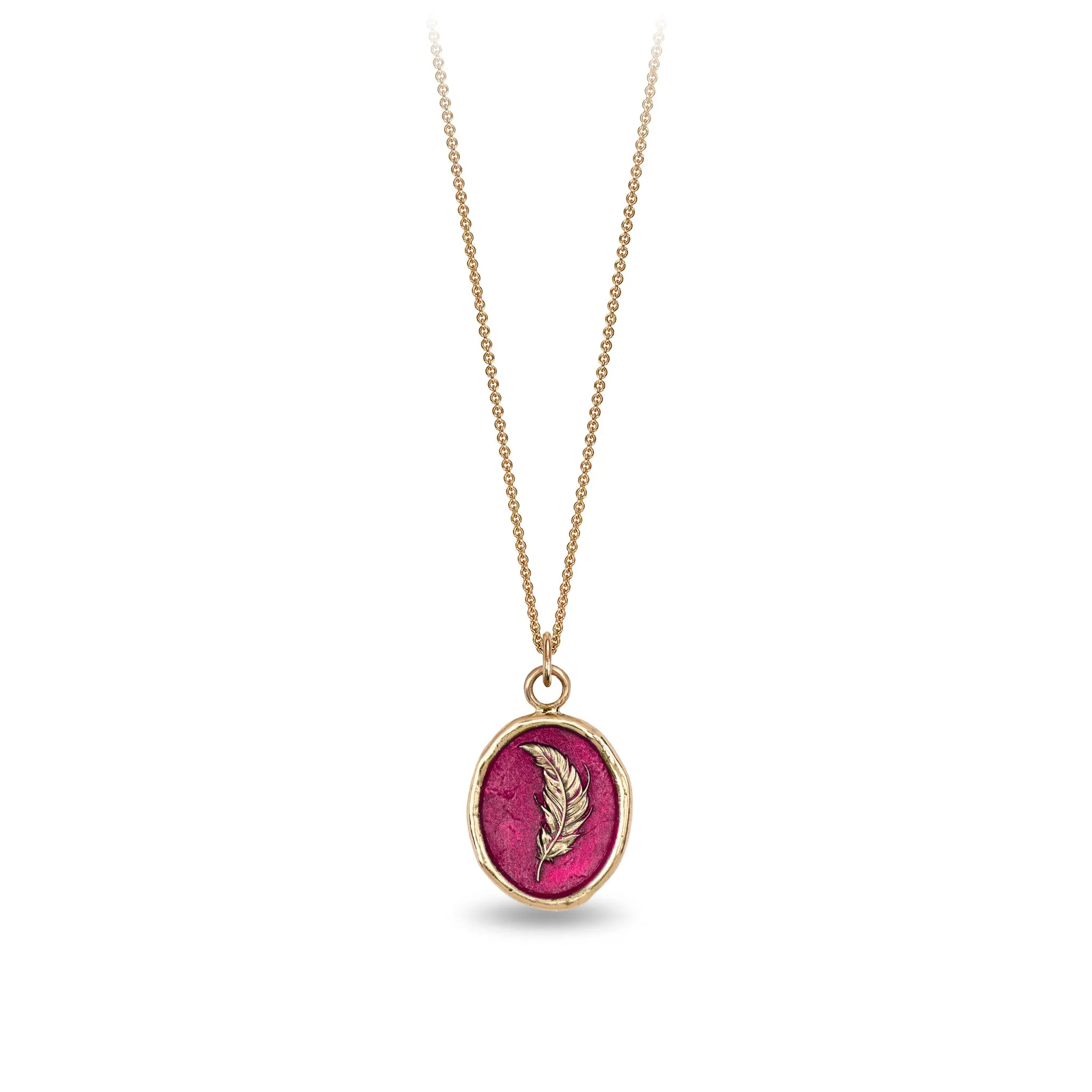 Feather 14K Gold Talisman - True Colors