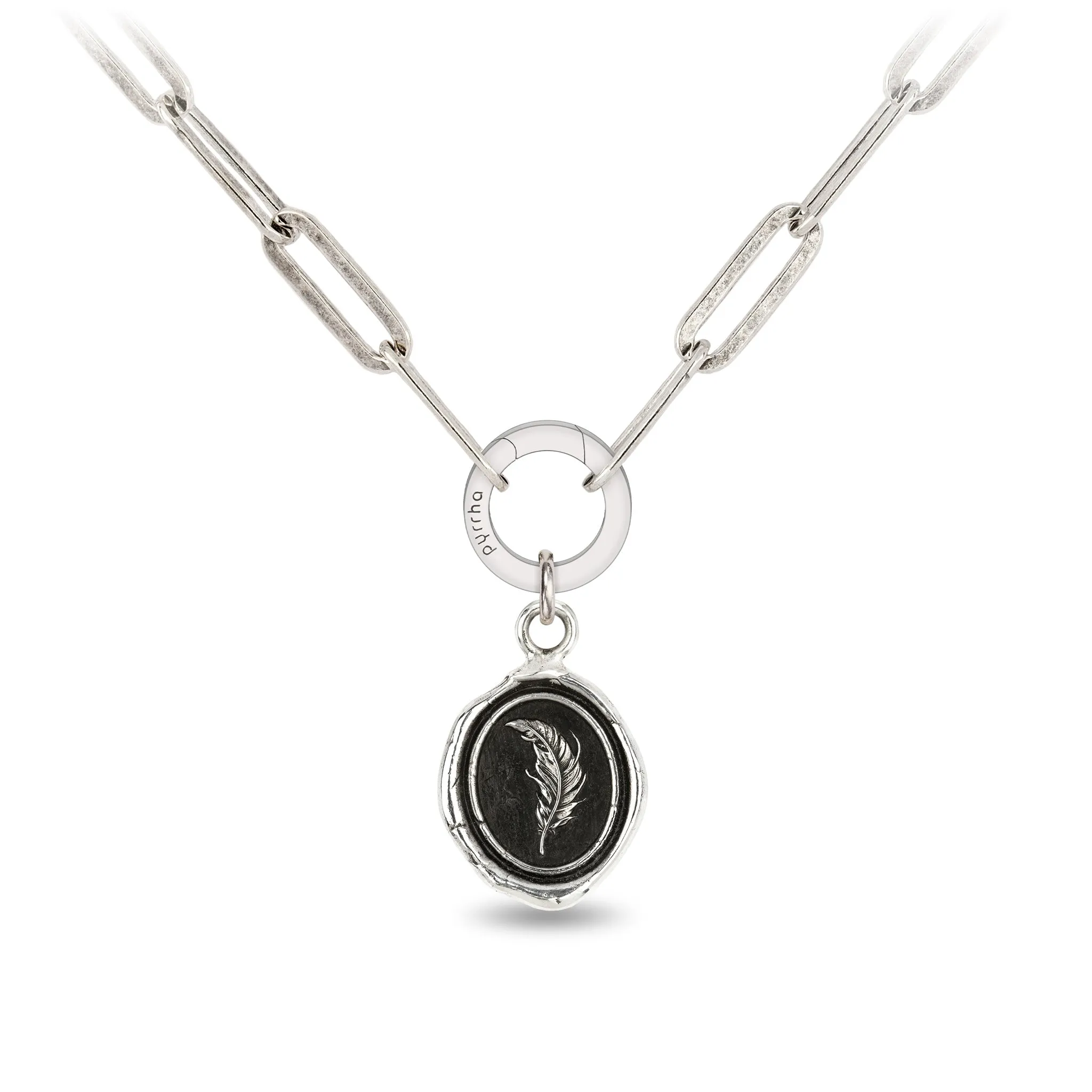 Feather Large Paperclip Chain Necklace