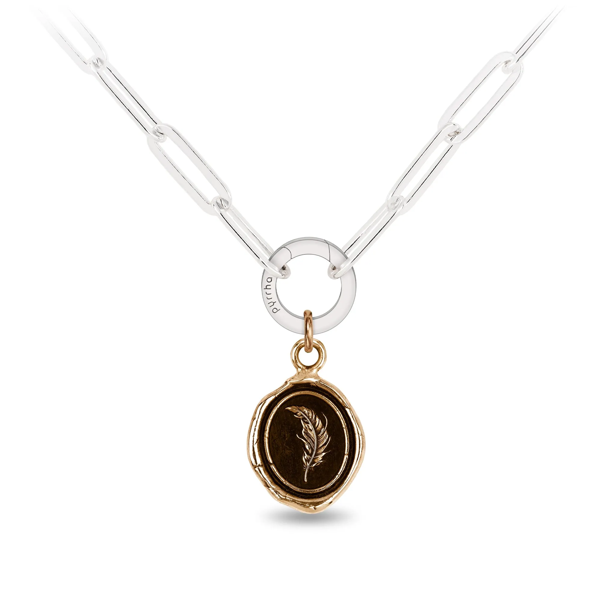 Feather Large Paperclip Chain Necklace