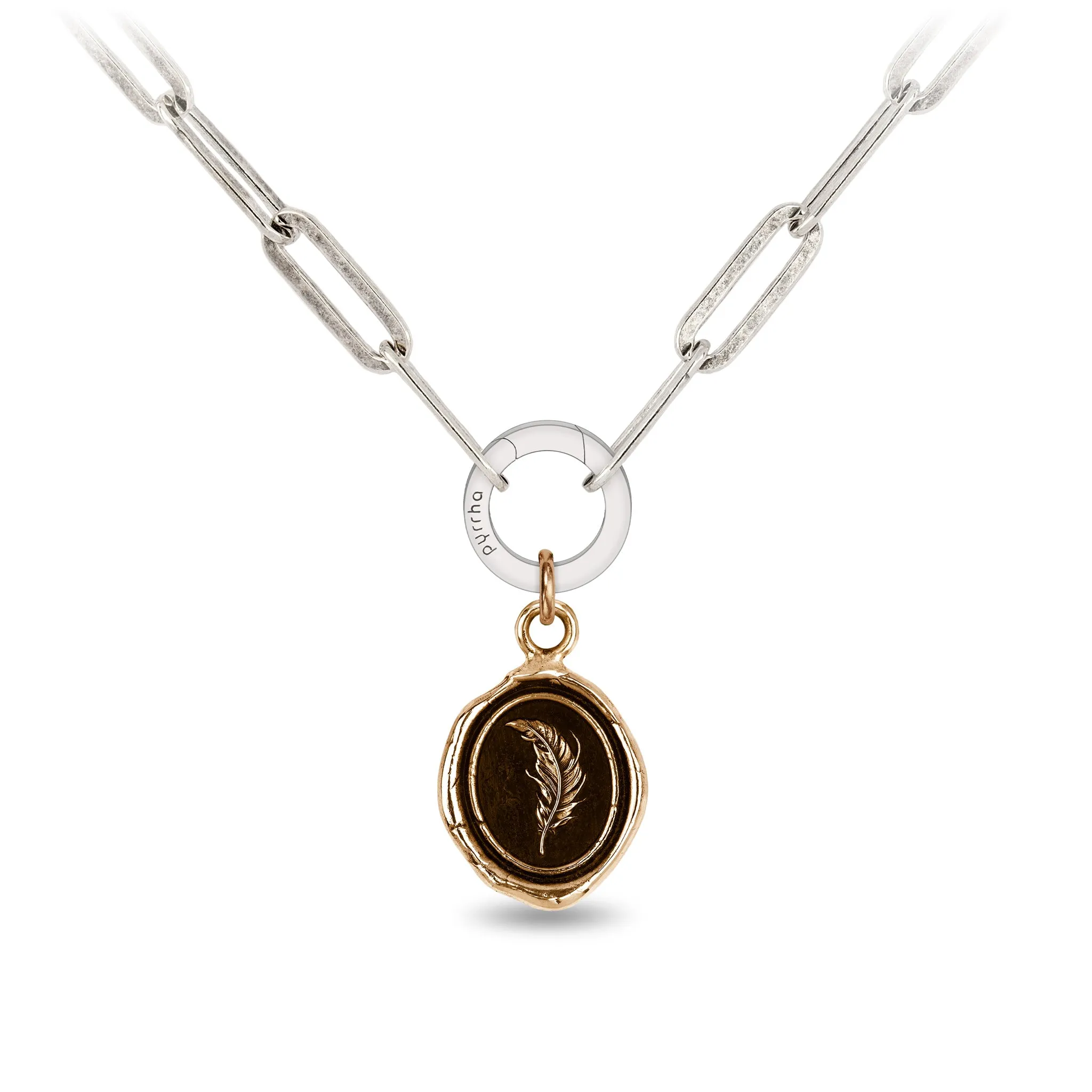 Feather Large Paperclip Chain Necklace