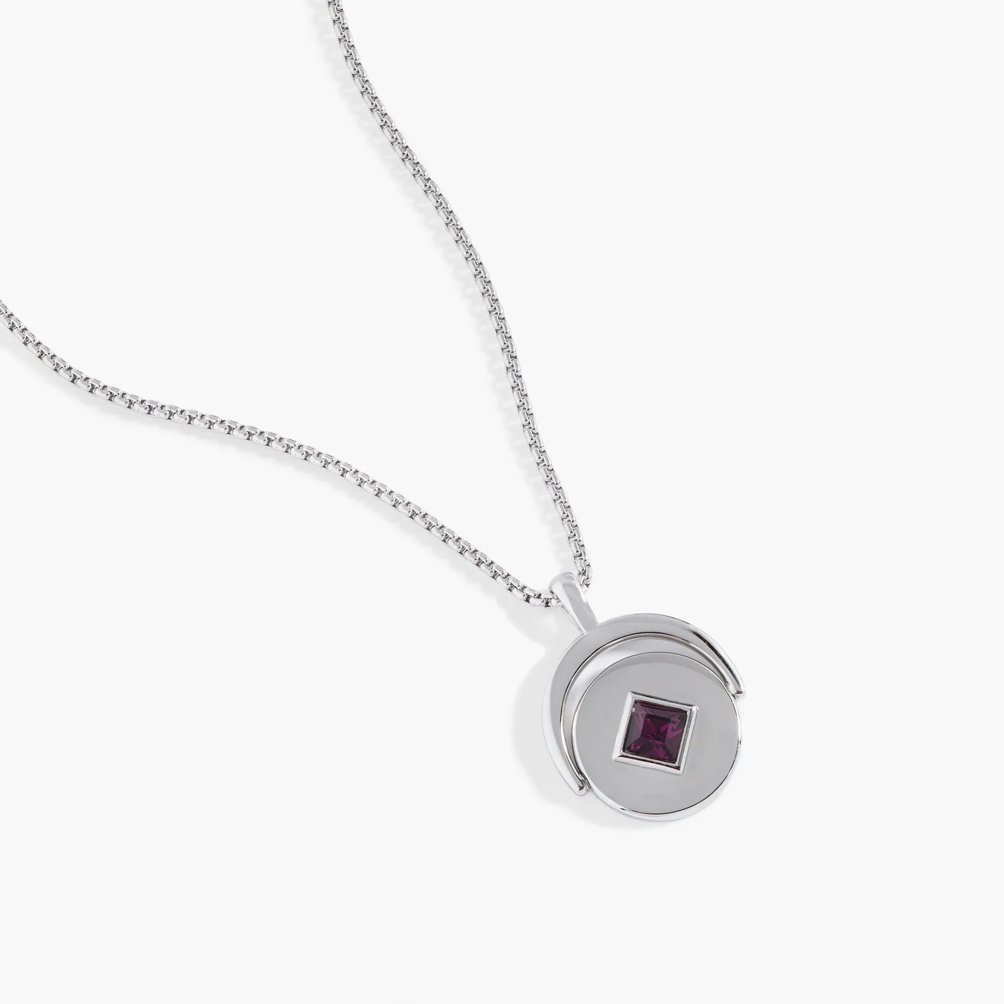 February Birthstone and Flower Flip Charm Necklace