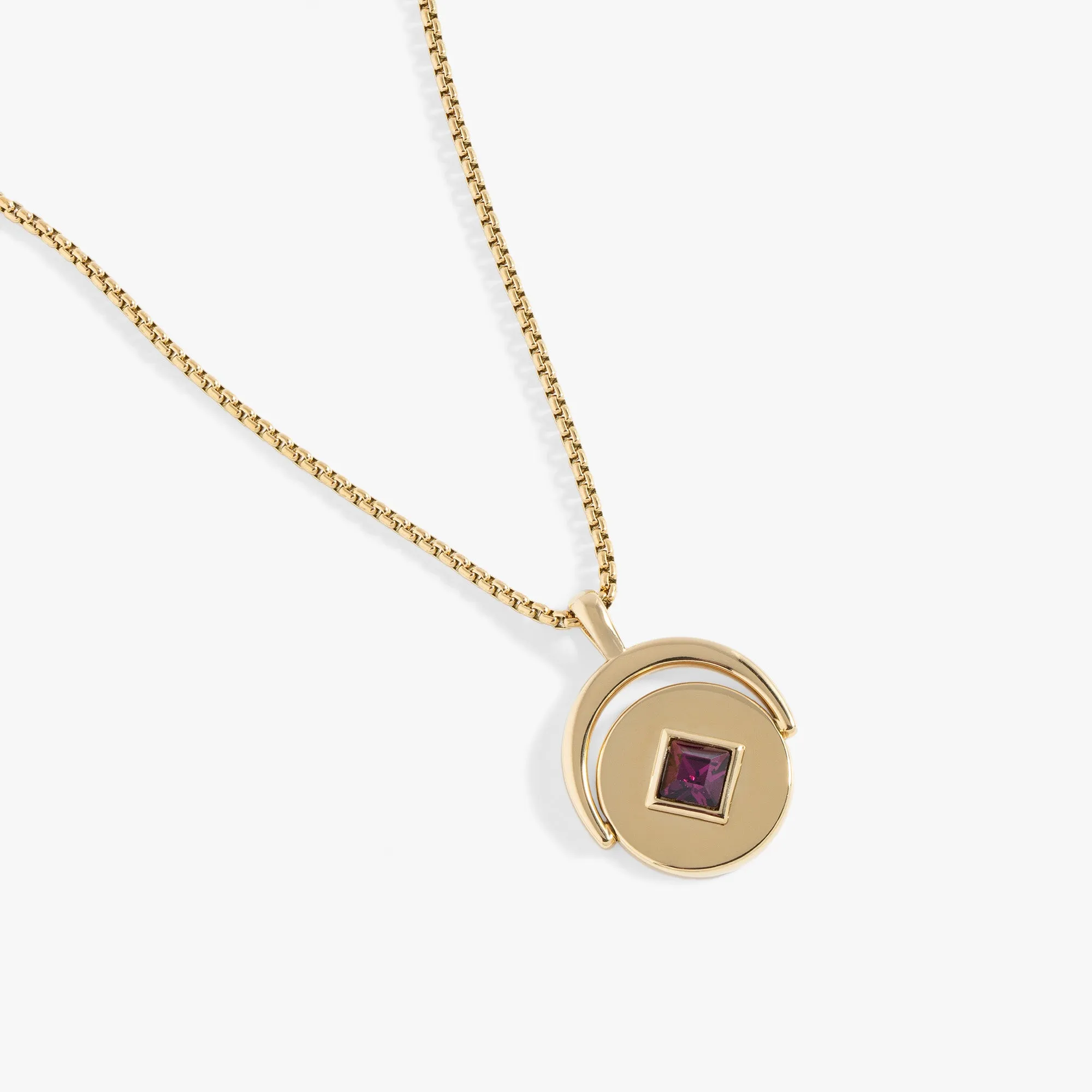 February Birthstone and Flower Flip Charm Necklace