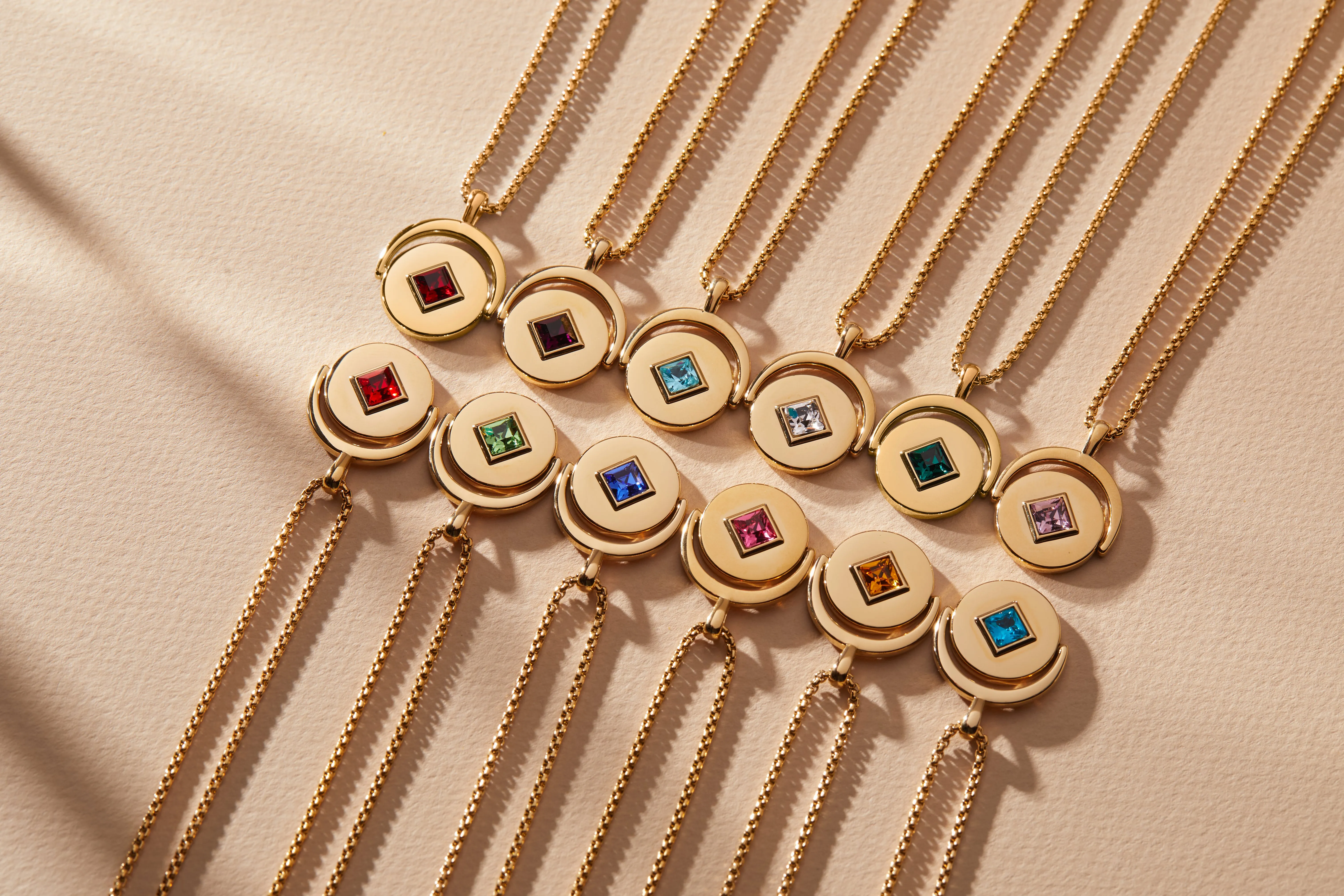 February Birthstone and Flower Flip Charm Necklace
