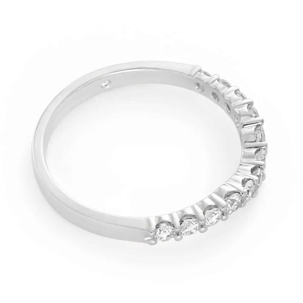 Flawless Cut 18ct White Gold Diamond Curve Ring (TW=50pt) Shiels