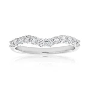 Flawless Cut 18ct White Gold Diamond Curve Ring (TW=50pt) Shiels