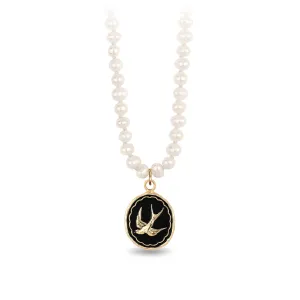 Free Spirited 14K Gold Talisman on Knotted Freshwater Pearl Necklace