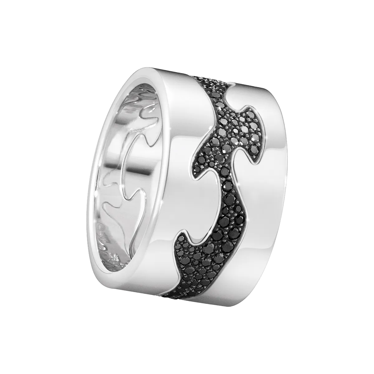 Fusion Black 18K White Gold Rings w. Diamonds