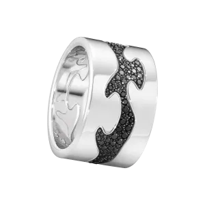 Fusion Black 18K White Gold Rings w. Diamonds