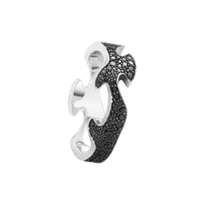 Fusion Centre Black 18K White Gold Ring w. Diamonds