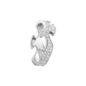 Fusion Centre Pavé 18K White Gold Ring w. Diamonds