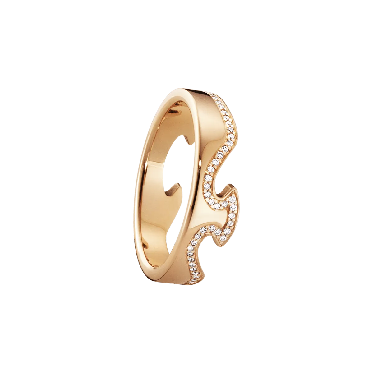 Fusion End 18K Rose Gold Ring w. Diamonds