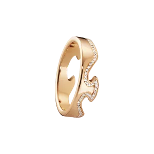 Fusion End 18K Rose Gold Ring w. Diamonds