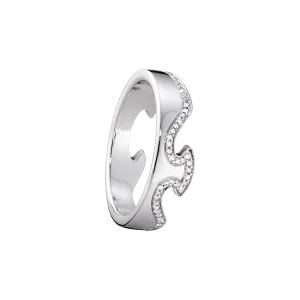 Fusion End 18K White Gold Ring w. Diamonds