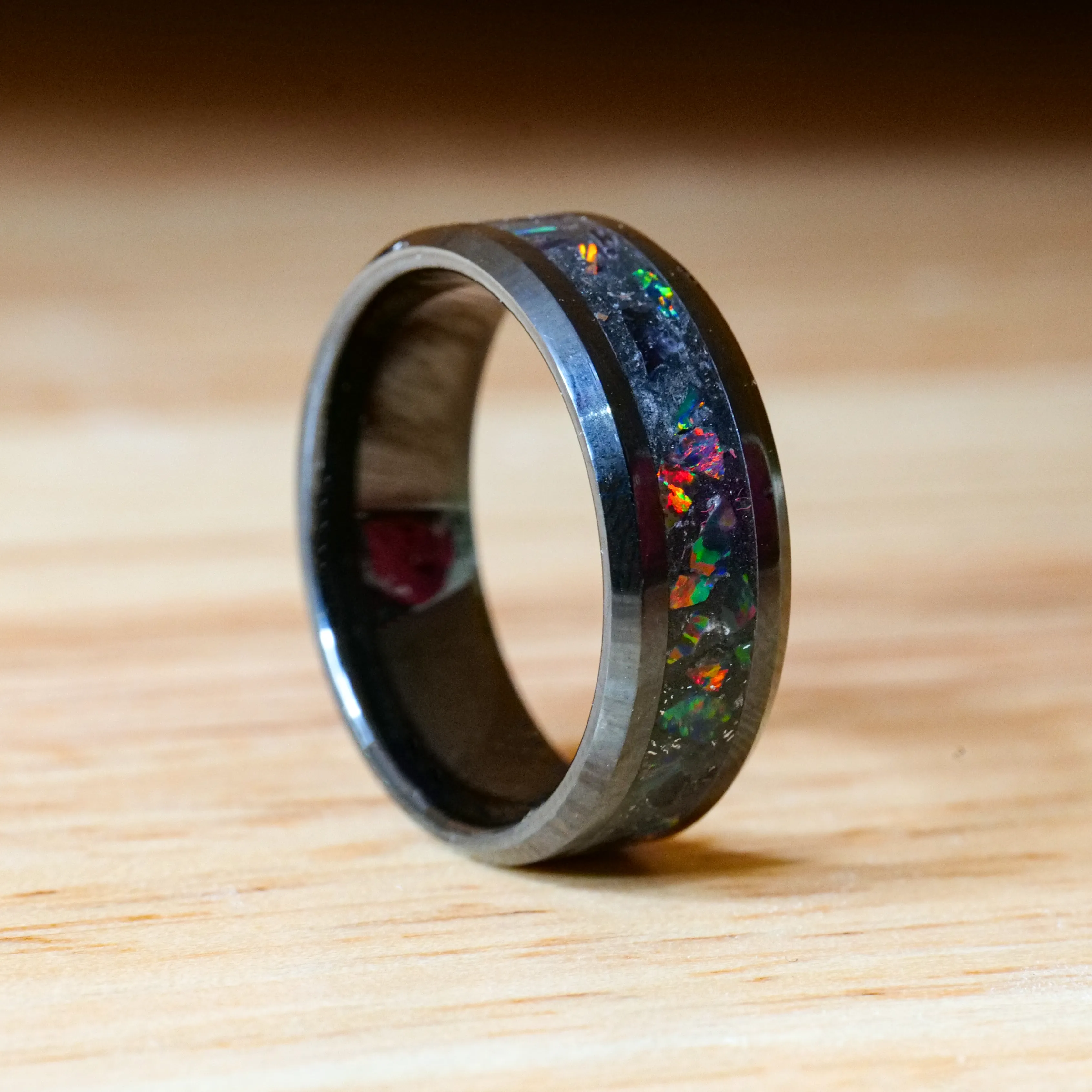 Glowstone Cremation Ring with Ashes