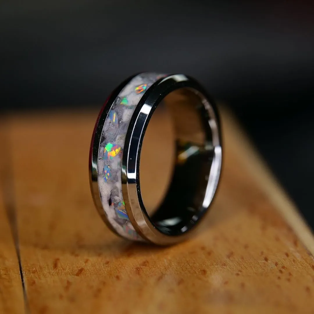 Glowstone Cremation Ring with Ashes