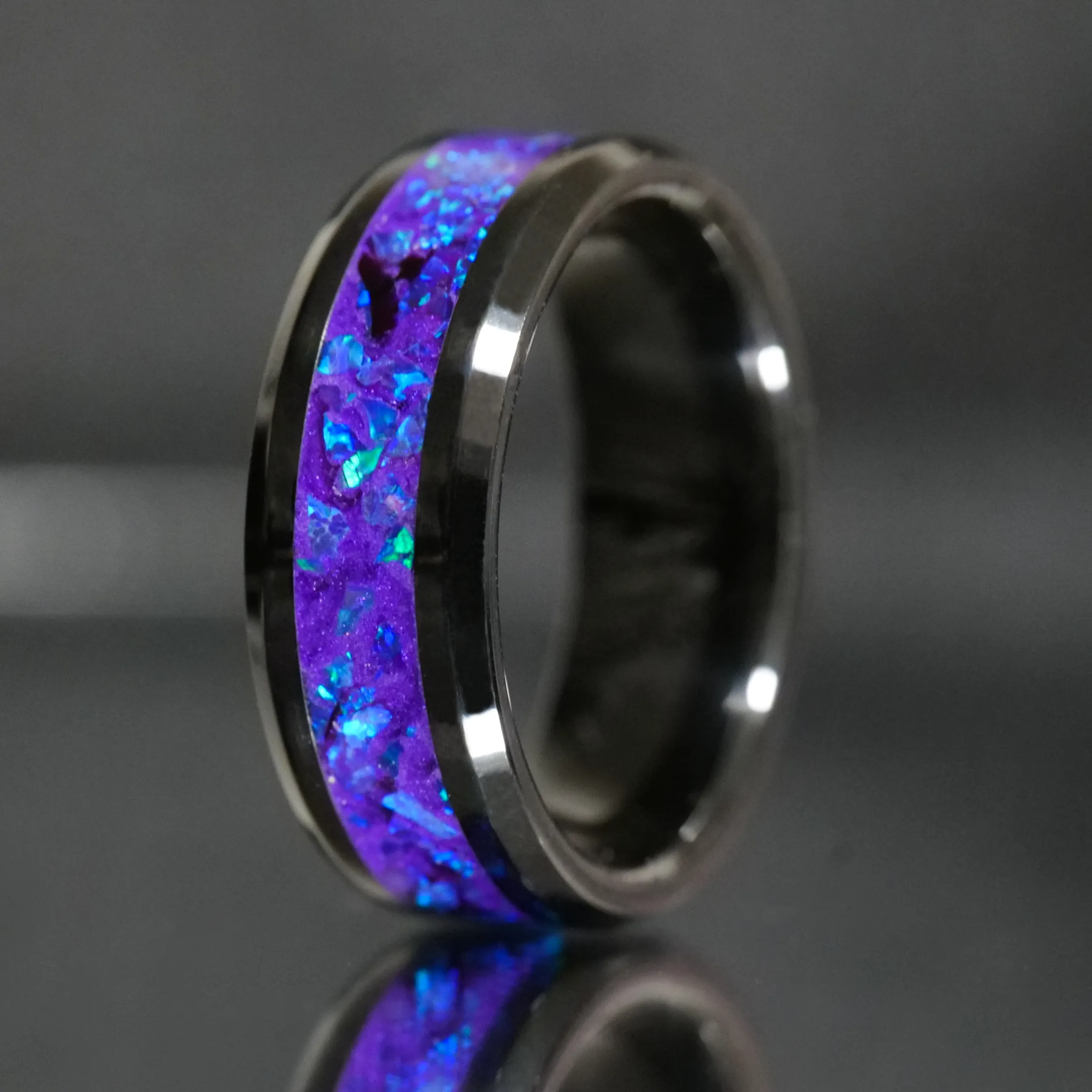 Glowstone Cremation Ring with Ashes