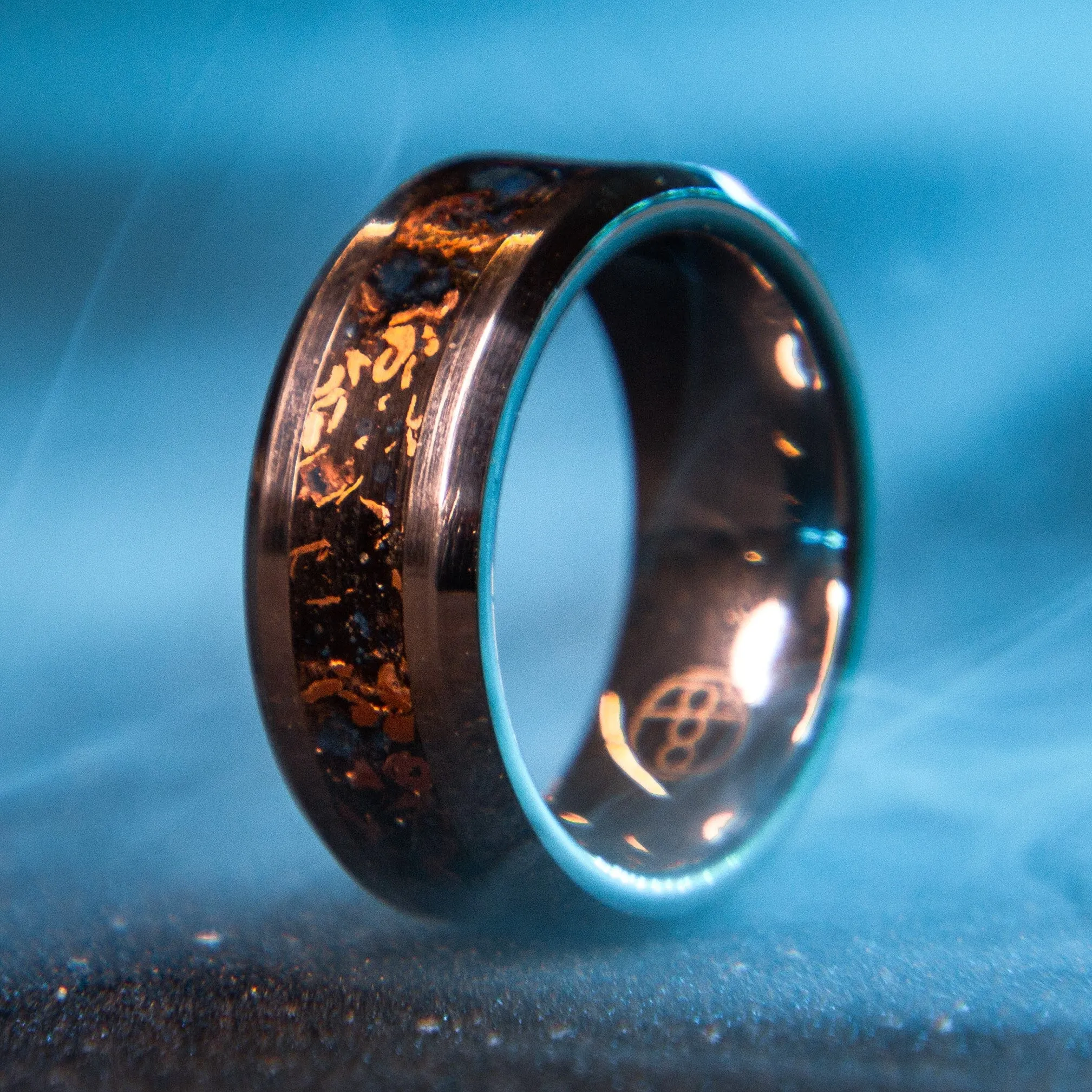 Glowstone Cremation Ring with Ashes