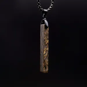Gold Burl Carbon Fiber Bar Pendant