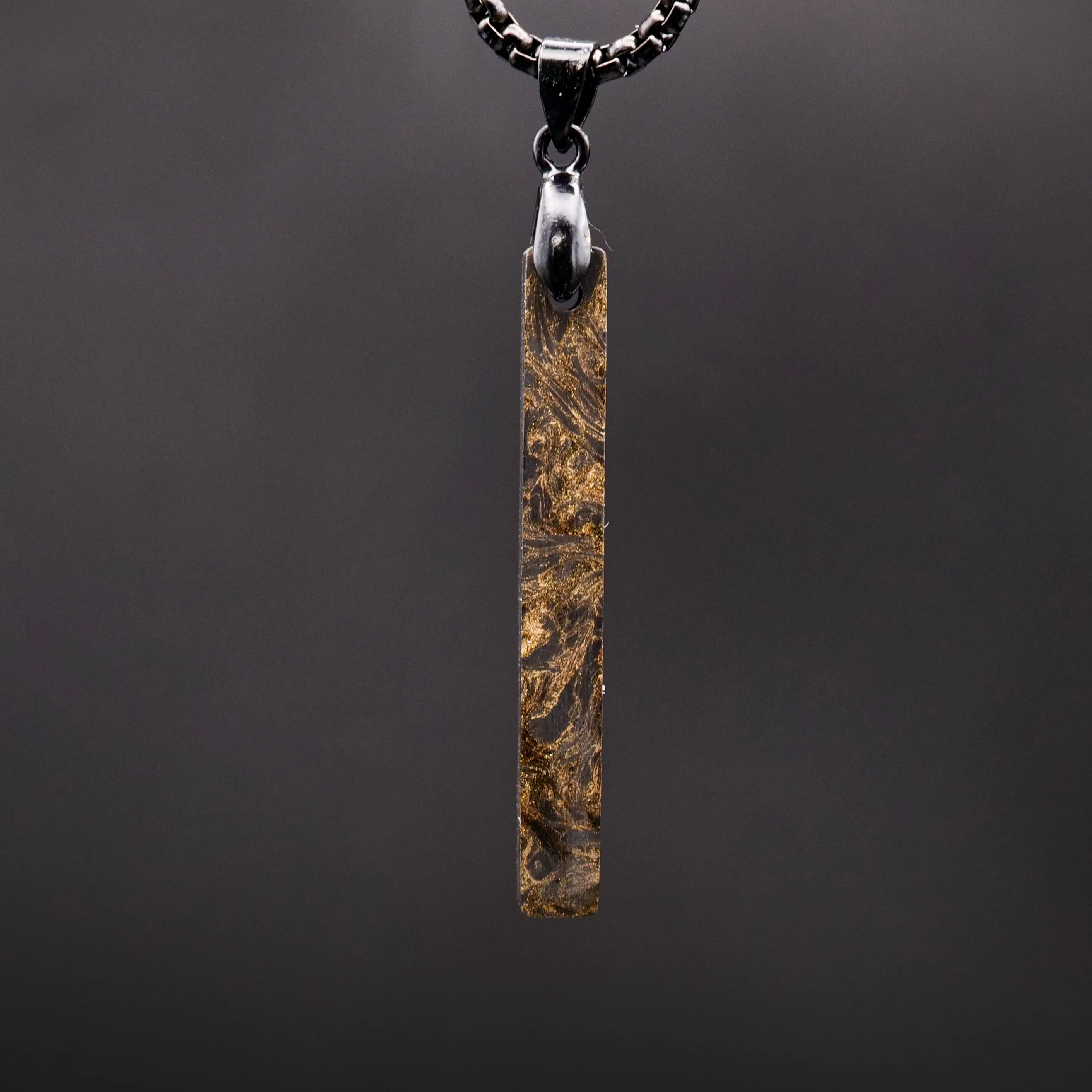 Gold Burl Carbon Fiber Bar Pendant