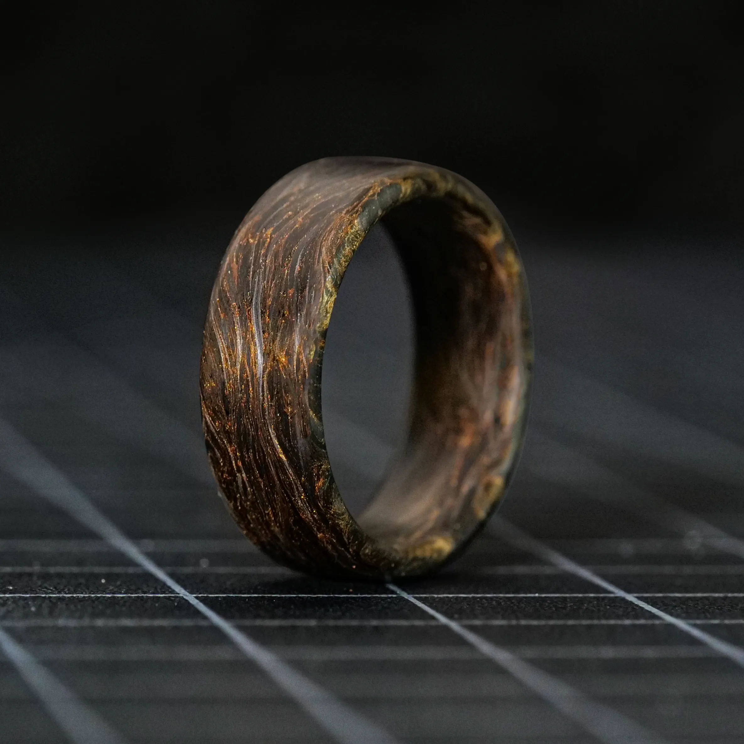 Gold Burl Carbon Fiber Ring