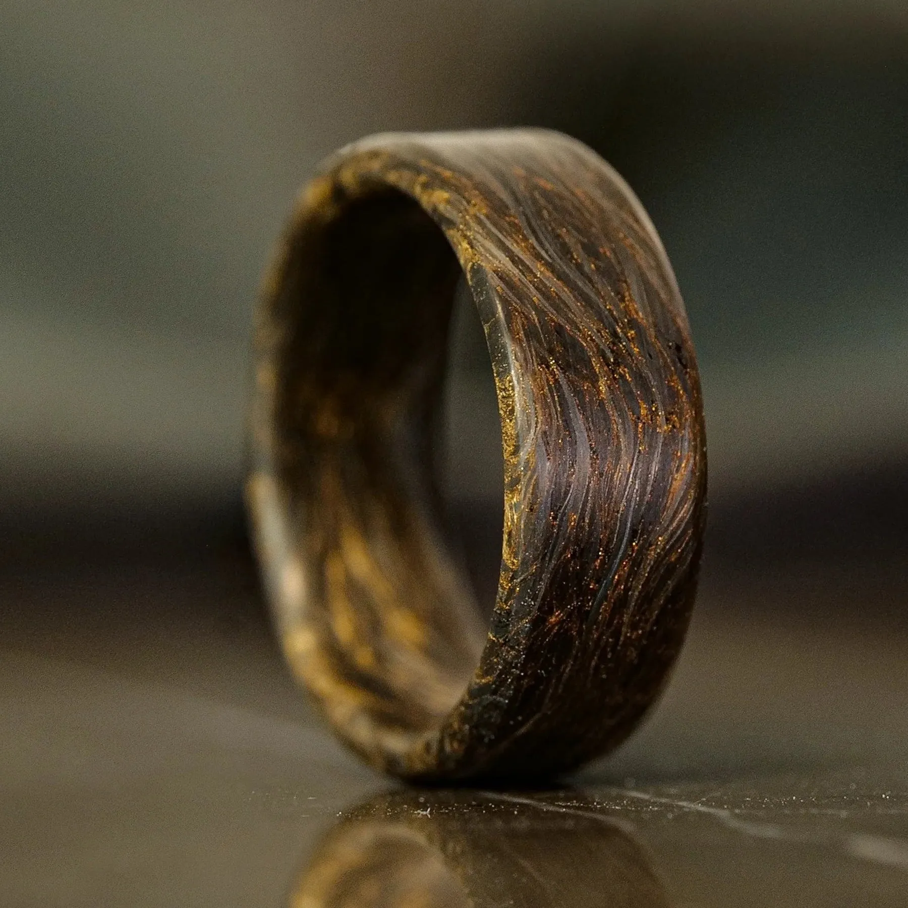 Gold Burl Carbon Fiber Ring