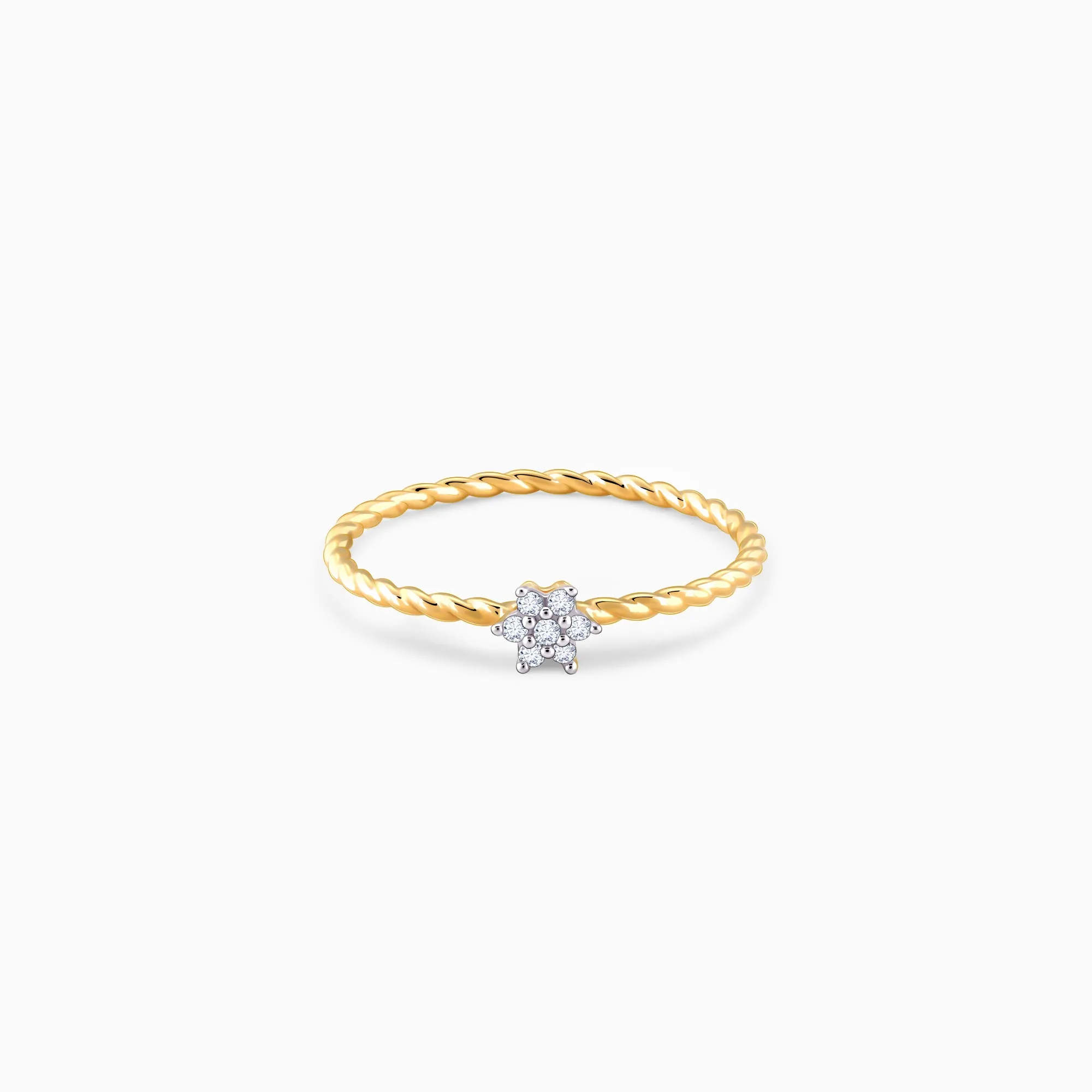 Gold Classic Floret Diamond Ring Giva